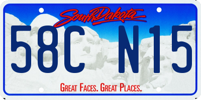 SD license plate 58CN15