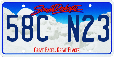 SD license plate 58CN23
