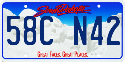 SD license plate 58CN42