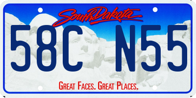 SD license plate 58CN55