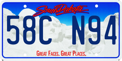 SD license plate 58CN94