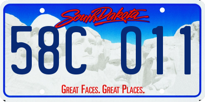 SD license plate 58CO11