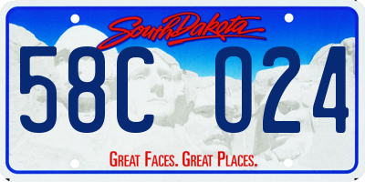SD license plate 58CO24
