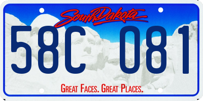 SD license plate 58CO81