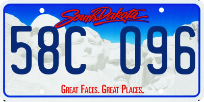 SD license plate 58CO96