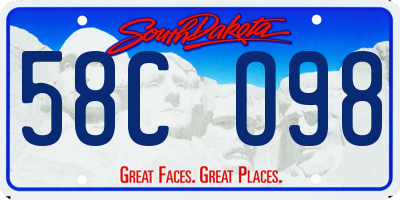 SD license plate 58CO98