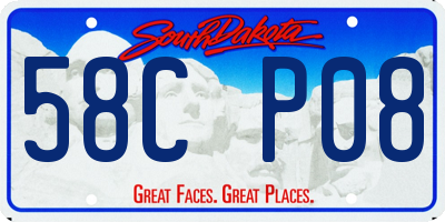 SD license plate 58CP08