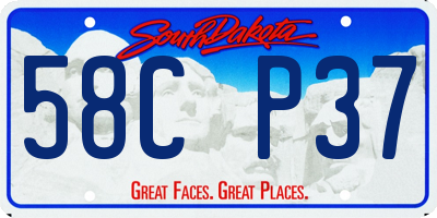 SD license plate 58CP37