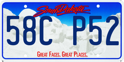 SD license plate 58CP52