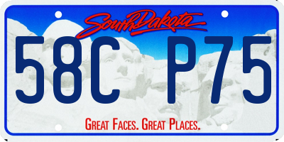 SD license plate 58CP75