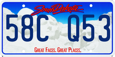SD license plate 58CQ53