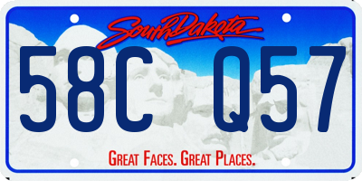 SD license plate 58CQ57