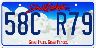 SD license plate 58CR79