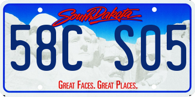 SD license plate 58CS05