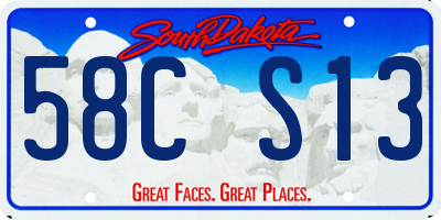 SD license plate 58CS13