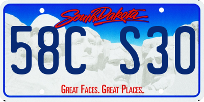 SD license plate 58CS30