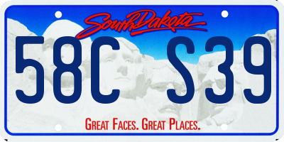 SD license plate 58CS39