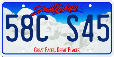 SD license plate 58CS45