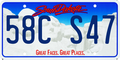 SD license plate 58CS47
