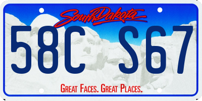 SD license plate 58CS67