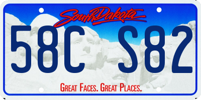 SD license plate 58CS82