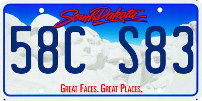 SD license plate 58CS83