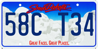 SD license plate 58CT34