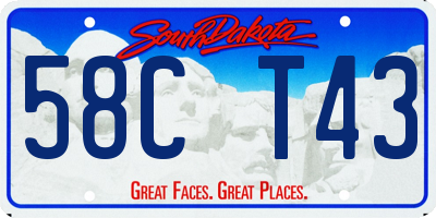 SD license plate 58CT43