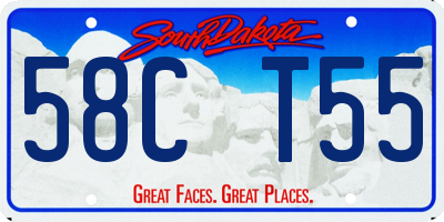 SD license plate 58CT55