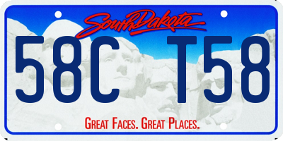 SD license plate 58CT58