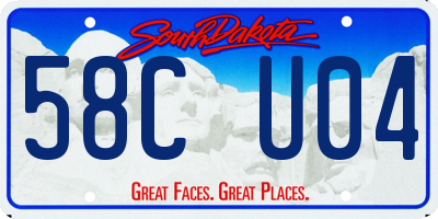 SD license plate 58CU04