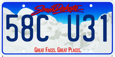 SD license plate 58CU31