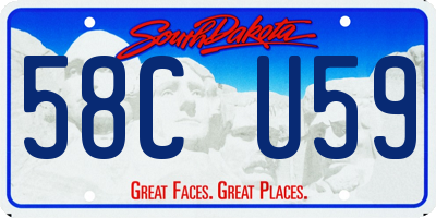 SD license plate 58CU59