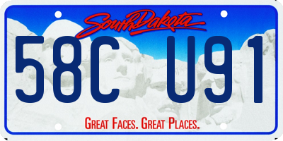 SD license plate 58CU91