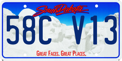 SD license plate 58CV13