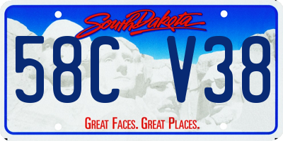 SD license plate 58CV38