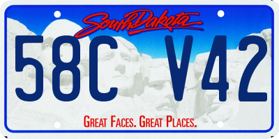SD license plate 58CV42
