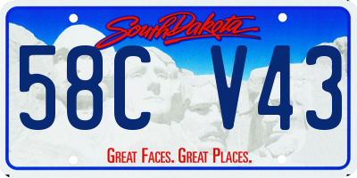 SD license plate 58CV43