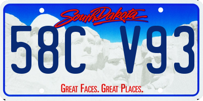 SD license plate 58CV93