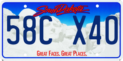 SD license plate 58CX40