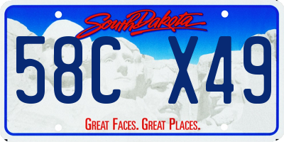 SD license plate 58CX49