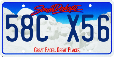 SD license plate 58CX56