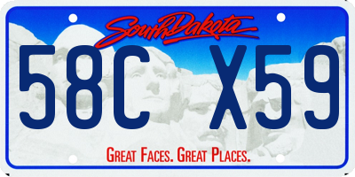 SD license plate 58CX59