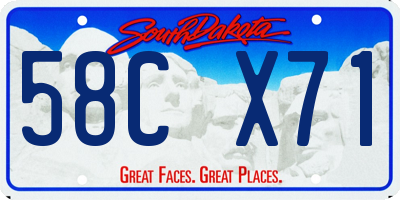 SD license plate 58CX71
