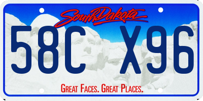 SD license plate 58CX96