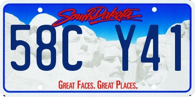 SD license plate 58CY41
