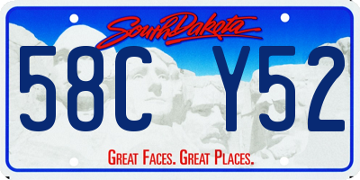 SD license plate 58CY52