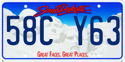 SD license plate 58CY63