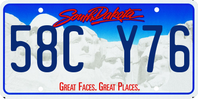 SD license plate 58CY76
