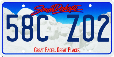 SD license plate 58CZ02